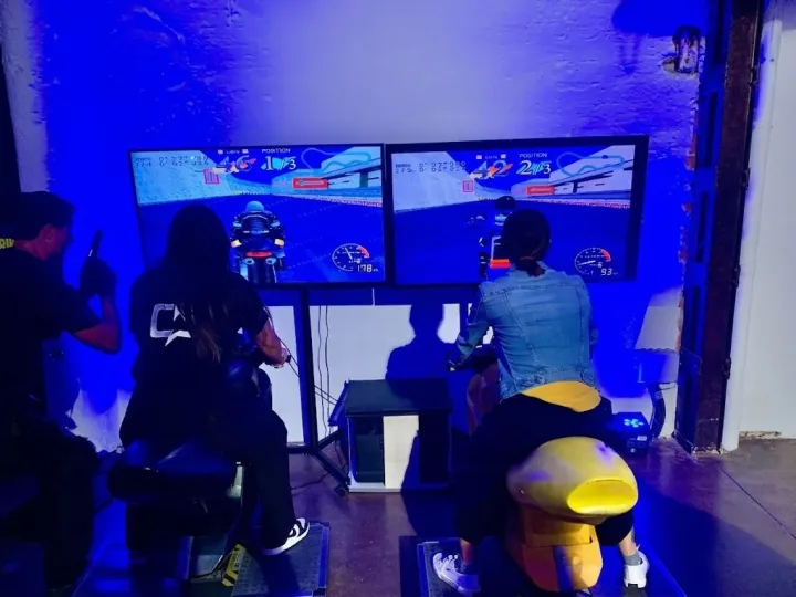 MotoGP motorbike simulator at an event (5)