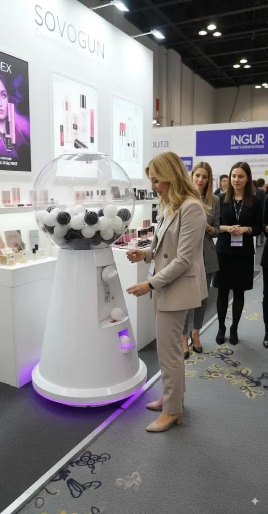 Capsule prize dispenser for trade shows and events